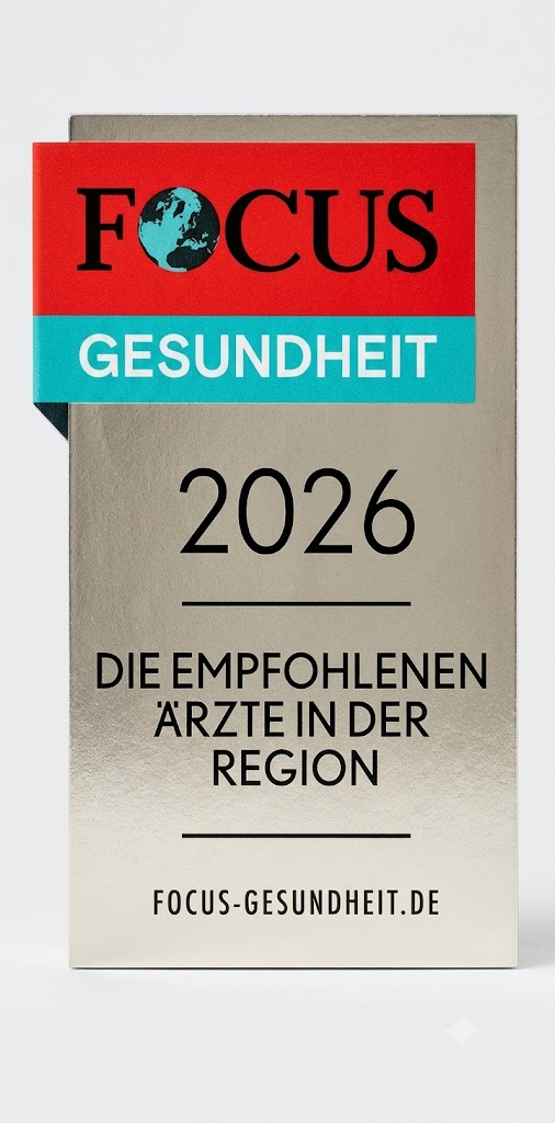 FOCUS-Gesundheit: Empfohlener Arzt der Region 2024-2026! 5 FOCUS 2026